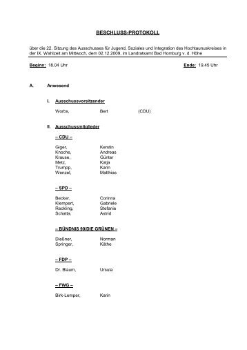 Protokoll JSI 02.12.2009 - Hochtaunuskreis
