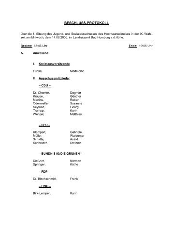 Protokoll JS 14.06.2006 - Hochtaunuskreis