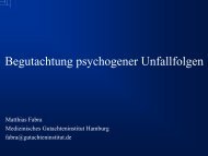 Begutachtung psychogener Unfallfolgen