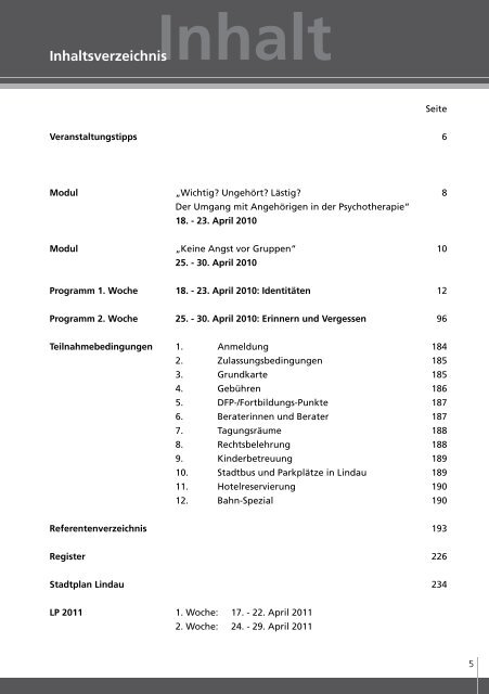 Identitäten Erinnern und Vergessen - Lindauer Psychotherapiewochen