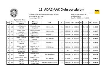 15. ADAC-AAC Clubsportslalom - Ahr Automobil Club 1924 eV