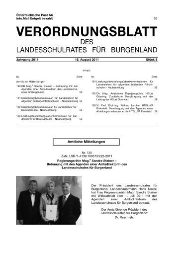 verordnungsblatt - Landesschulrat für Burgenland
