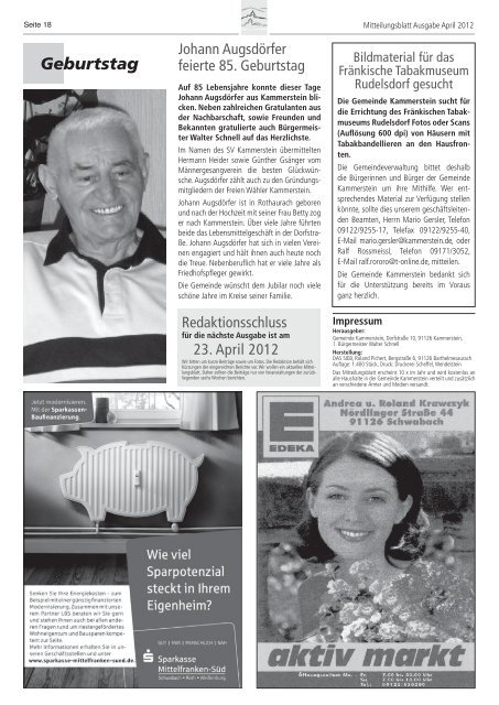 Mitteilungsblatt April 2012 (PDF) - Gemeinde Kammerstein