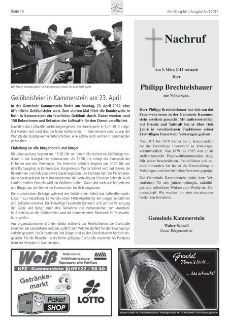 Mitteilungsblatt April 2012 (PDF) - Gemeinde Kammerstein