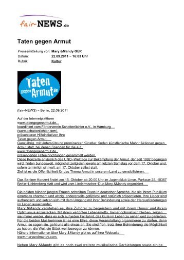 PDF :: fair-NEWS.de :: Taten gegen Armut