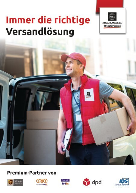 Mail Boxes Etc. ist Premium-Partner von UPS, TNT, FedEx, DPD und IDS