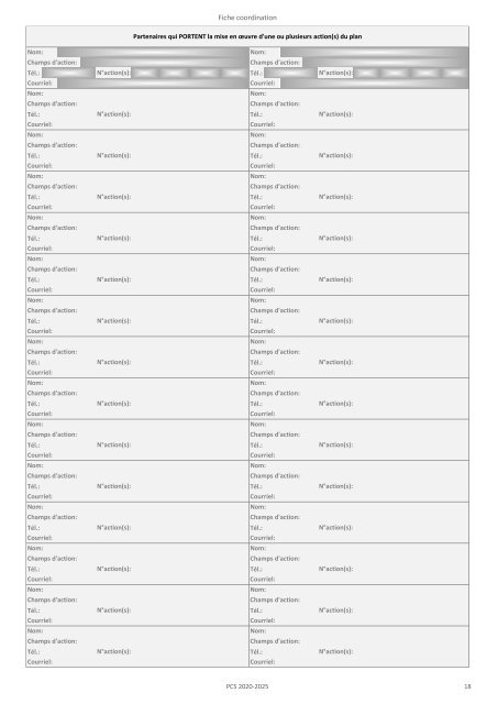 Tableau de bord du Plan de Cohésion Sociale 2020-2025