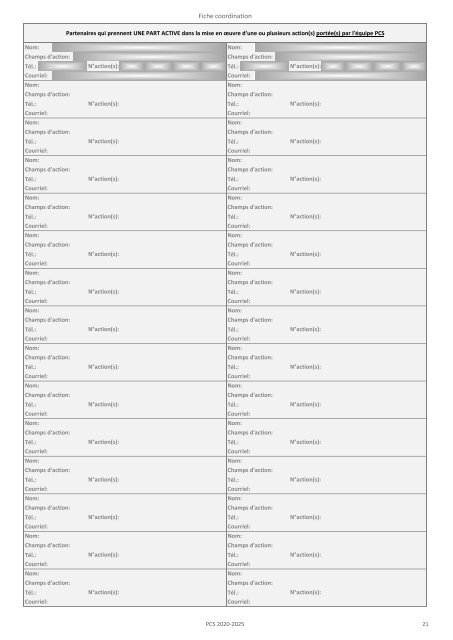 Tableau de bord du Plan de Cohésion Sociale 2020-2025