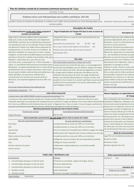 Tableau de bord du Plan de Cohésion Sociale 2020-2025