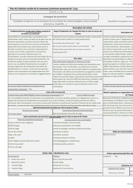 Tableau de bord du Plan de Cohésion Sociale 2020-2025