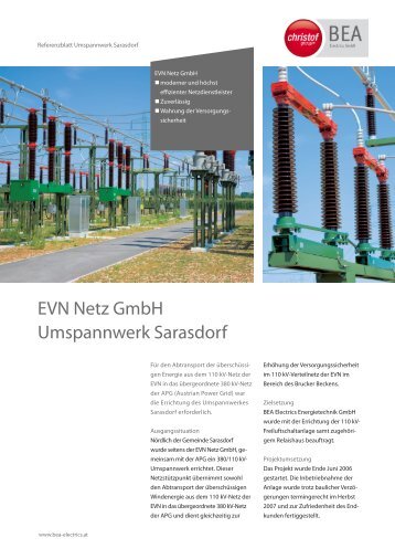 Referenzblatt Umspannwerk Sarasdorf - Christof Group