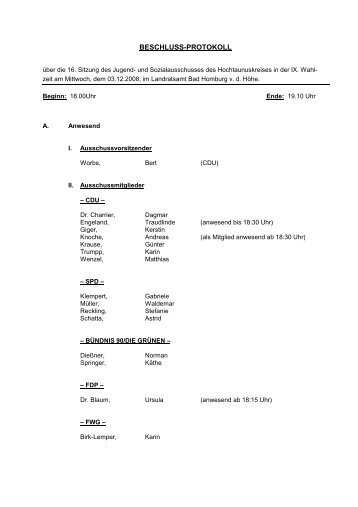 Protokoll JS 03.12.2008 - Hochtaunuskreis