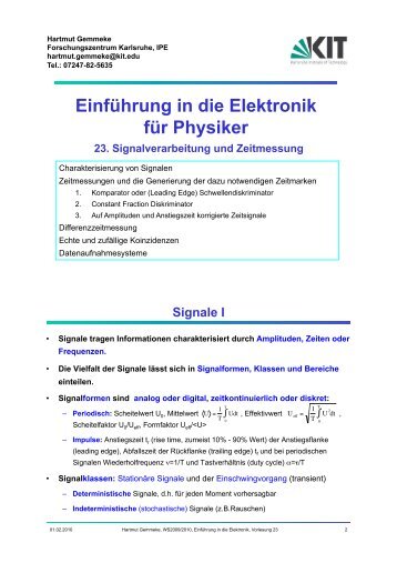 Einführung in die Elektronik für Physiker