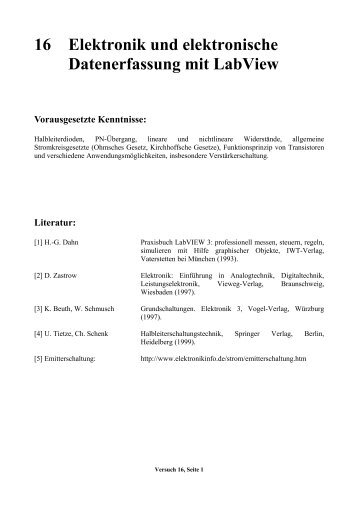 16 Elektronik und elektronische Datenerfassung mit LabView - 2 ...