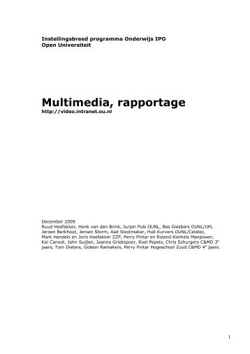 Multimedia, rapportage - DSpace at Open Universiteit