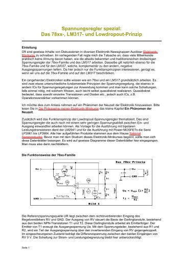 Spannungsregler spezial: Das 78xx-, LM317- und ... - HTL Wien 10