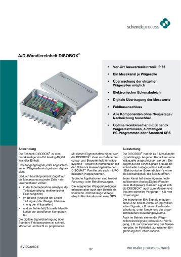 A/D-Wandlereinheit DISOBOX® - Schenck Process GmbH