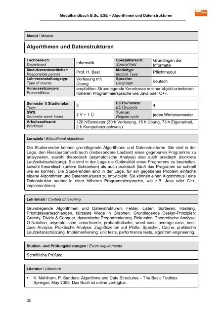 Modulhandbuch - Technische Fakultät - Albert-Ludwigs-Universität ...