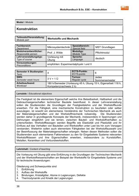 Modulhandbuch - Technische Fakultät - Albert-Ludwigs-Universität ...