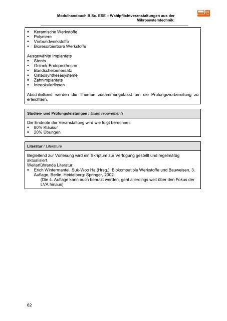 Modulhandbuch - Technische Fakultät - Albert-Ludwigs-Universität ...