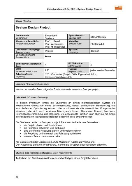 Modulhandbuch - Technische Fakultät - Albert-Ludwigs-Universität ...