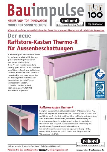 1110911 Bauimpulse Thermo-R.indd - Rekord Holzmann