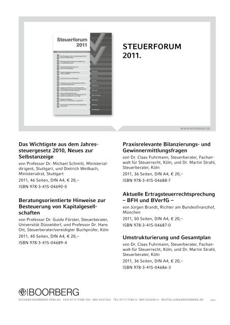 steueranwaltsmagazin 3 /2011 - Wagner-Joos Rechtsanwälte