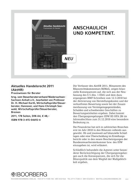 steueranwaltsmagazin 3 /2011 - Wagner-Joos Rechtsanwälte