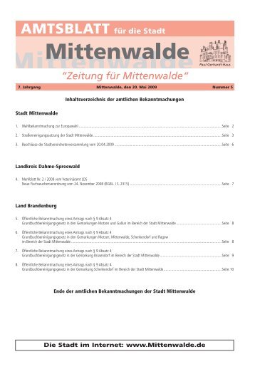 Die Stadt im Internet: www.Mittenwalde.de