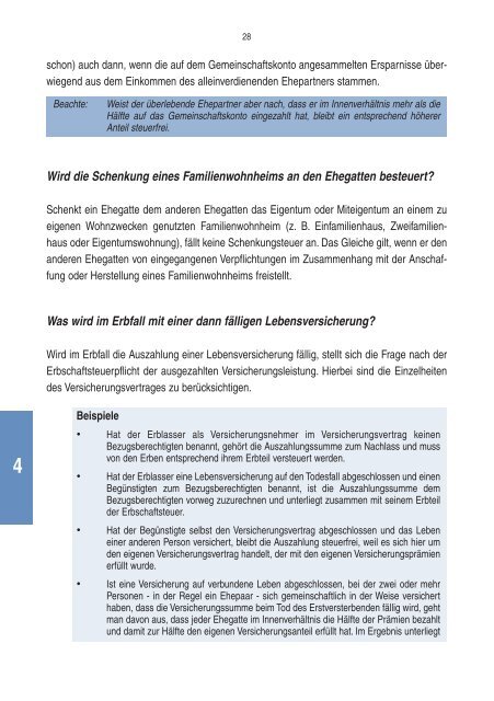 Steuertipps zur Erbschaft- und Schenkungsteuer - Ministerium der ...