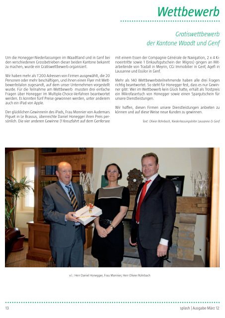 das Mitarbeitermagazin der Honegger AG | M