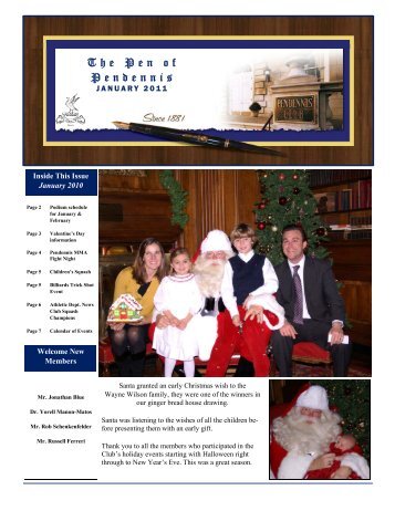 2011 1 jan newsletter - The Pendennis Club