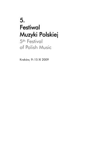 15.11 - Festiwal Muzyki Polskiej