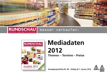 Mediadaten 2012 - RUNDSCHAU für den Lebensmittelhandel