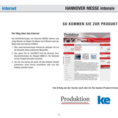 Halle 4 HANNOVER MESSE intensiv - Produktion