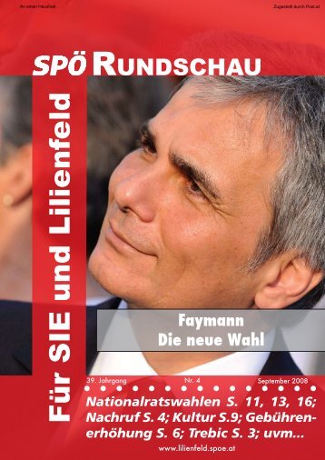 Kultur S.9; Gebühren- erhöhung S. 6 - SPÖ Lilienfeld