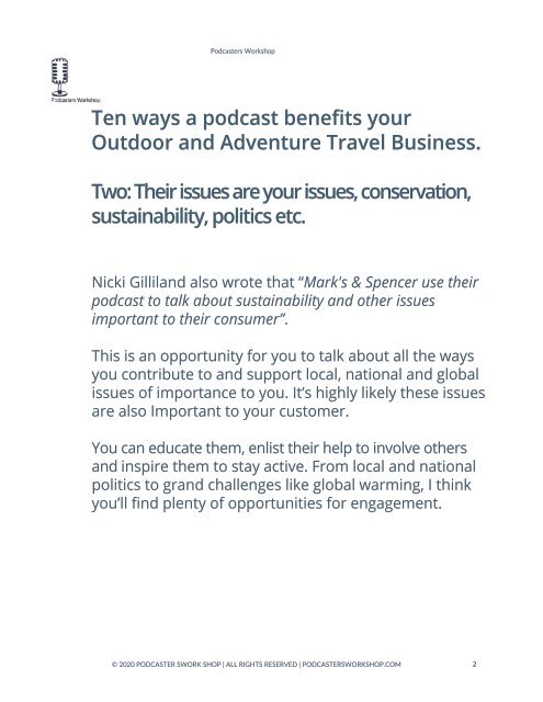 Ten ways a podcast benefits your Outdoor and Adventure Travel Business