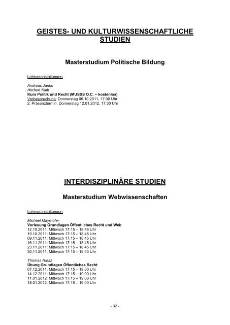 Fachbereich Öffentliches Recht - Institut für Verwaltungsrecht und ...