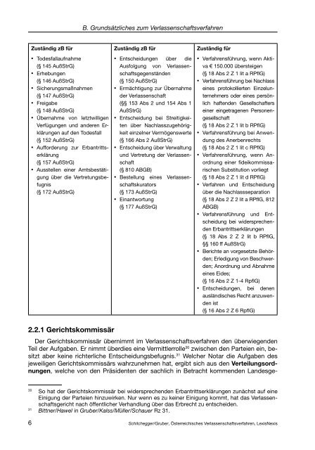 B. Grundsätzliches zum Verlassenschaftsverfahren - Manz