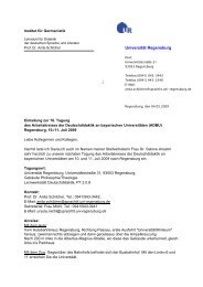 und Lageplan Universität Regensburg - Didaktik der deutschen ...