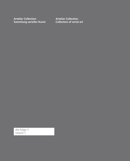 Sie können hier die Publikation als PDF-Dokument - artelier collection