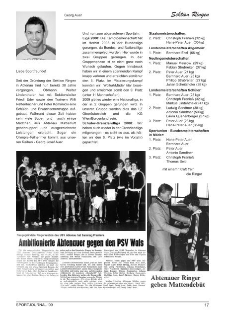 Journal 2009.qxd - Sportunion Abtenau