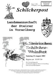 Mindestteilnehmerzahl: 25 Personen - Landsmannschaft der Steirer ...