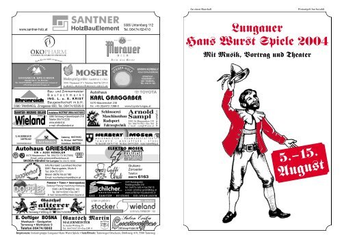 karl graggaber - Hanswurst, Hans Wurst Spiele Lungau Tamsweg ...