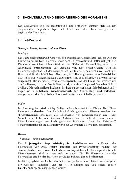 Umweltverträglichkeitsprüfung Errichtung und Betrieb ... - Vorarlberg