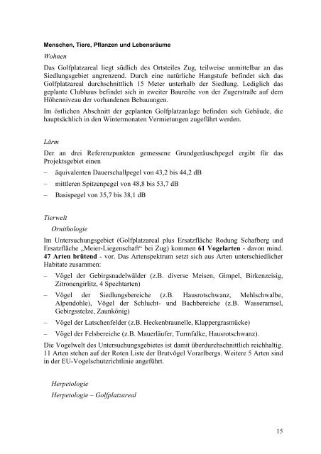 Umweltverträglichkeitsprüfung Errichtung und Betrieb ... - Vorarlberg