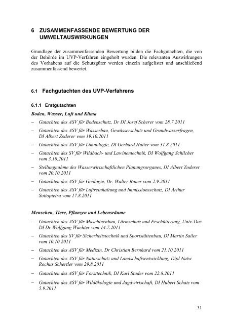 Umweltverträglichkeitsprüfung Errichtung und Betrieb ... - Vorarlberg