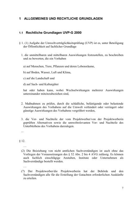 Umweltverträglichkeitsprüfung Errichtung und Betrieb ... - Vorarlberg