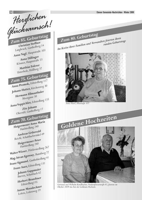 Gemeindezeitung Winter 2009 / 2010 - Gemeinde Eben