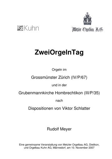 ZweiOrgelnTag - Orgelbau Kuhn AG